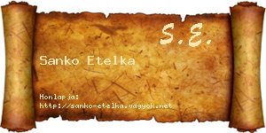 Sanko Etelka névjegykártya